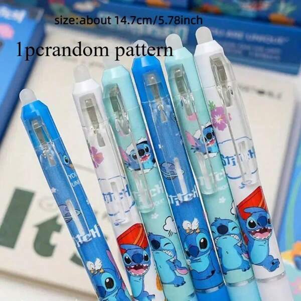 Disney 36 Disney Stitch Series Erasable Glue Pen, A 0.5-Millimeter Cartoon-Themed Ink Pen, Official Stationery Suitable For Use In Schools And Offices, A Perfect Gift For Festive Parties, Birthdays, Valentine's Day, And New Year.