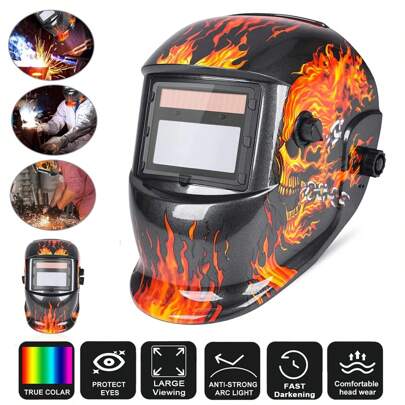 True Color Solar Powered Auto Darkening Welding Hood Helmet For TIG MIG ARC