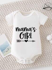 Baby Girl Clothes, Baby , Mommy Daughter, Funny Letter Print, Spring Summer Autumn Wear, 100% Cotton - 白色 - 查看 2
