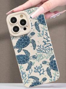 A Turtle Colored Beige Technology Inspired, Drop Resistant Thick Phone Protective Case, Suitable For Use With Iphone16/16PROMAX/Iphone15 XR /7/8 Iphone15Promax/12PROMAX/13PROMAX/14PROMAX 13 14 11 12p14XS.XR /78P.78GES2, Apply To A134G A22 A21S A514G A52 S22 ULTRA A335G,A14 /A23/S23ULTRA S24 A14 A15 S23 A73 A15 A34