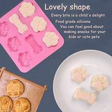 Silicone Molds With Puppy Dog Paw And Bone Shaped Reusable Non-Stick Ice Cube Trays & Flexible Candy Chocolate Molds For Homemade Dog Treats, Pudding, Jelly & Baking Biscuits - Multicolor - View 5