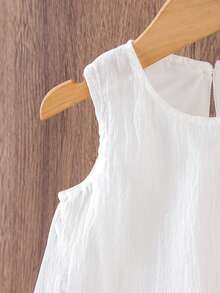 1 件女婴优雅轻便夏季连衣裙 - 白色 - 查看 6