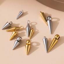 10 Stücke Konus Dekor Spitze Hypoallergene Anhänger Edelstahl Dekor mit kleinem Loch Konus Anhänger für DIY Ohrring Armband Halskette Schmuckherstellung