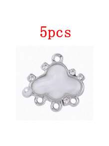 Set de 5 piezas de accesorios de estilo coreano con encantos de nube dulce y concha, material de aleación para manualidades de joyería, aretes, pulseras, collares, decoraciones para uso diario de mujeres