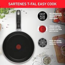 Tamaños de sartén 20, 24 y 26 cm, juego de sartenes negras, tapa antiadherente, cocción conveniente, con indicador de temperatura y base de difusión, partículas seguras antiadherentes, libres de PFOA, plomo y cadmio. - rojo - Ver 11