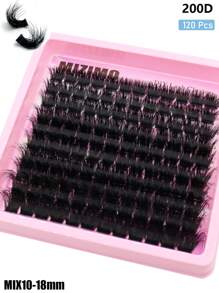 5 Caixas de Combinação de Cílios, Cílios Agrupados 80D+100D+120D+160D+200D Pretos Fofos Segmentados 10-18mm Comprimento Misto D/DD Curvatura DIY Maquiagem Diária Cílios Postiços, Agrupamentos de Cílios, Cílios Individuais, Cílios, Cílios Falsos