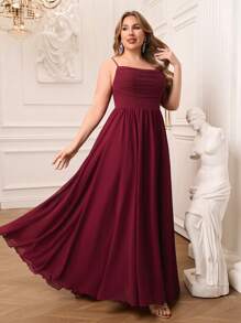 Vestido de noche elegante de gasa plisada borgoña de AOSHABABI en talla grande, adecuado para todas las ocasiones formales, galas, invitados de boda, festivales de música, fiestas festivas, bailes de graduación, fiestas de cócteles, citas, vacaciones y vestidos de dama de honor, vestido de fiesta, vestido de novia