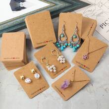 400 chiếc (200 Thẻ + 200 Túi) Làm thủ công với Vòng cổ Hoa tai Thẻ giấy Kraft dày có túi trong suốt Bộ đóng gói quà tặng trang sức - Nhiều màu - Xem 4