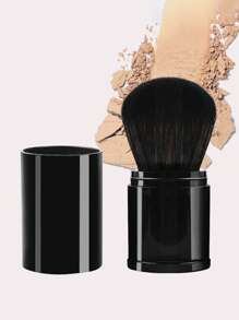 Portable Single Retractable Multifunctional Makeup Brush For Blush, Powder & Rouge - Mushroom Head Cosmetic Brush (Compact Travel Design)