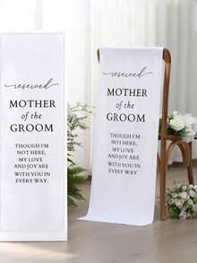 1pc- Wedding Memorial Reserved Chair Sign In Parents Love Memory Celebration Heaven Wedding Chair Banner Memorial Sign Sympathy Memory Gift - White - View 10