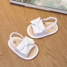 Baby Sandals 0-15M, Bow Decor Toddler First Walking Shoes - White - View 3
