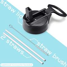 Vmini Water Bottle - Wide Mouth, 18/8 Stainless Steel, Double Wall Vacuum Insulated, New Straw Lid With Wide Handle (Purple, 32 Oz) - Unicorn - View 4