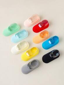 10 Pairs Of Children's Summer Thin Mesh Breathable Pure White Heel Anti Slip Low Vamp Invisible Boat Socks, Versatile For Daily Use
