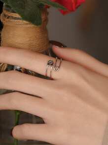 1pc S925 Silver Safety Pin Opening Ring, Everyday Wear Jewelry For Women