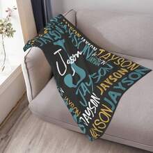 1pc Personalized Flannel Blanket - Soft Plush Blanket With Customizable Name, Suitable For Couples, Pets - Valentine's Day, Christmas, Birthday (Anniversary) Gift - Warm Sofa/Bed Blanket In Multiple Colors - Multicolor - View 5