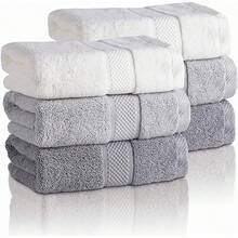 Juego de Toalla de baño Mano de 6 Piezas,Toallas de Mano, Algodón, Tamaño no estándar, Espesor Medio, Suave, de Secado Rápido, Absorbente, Secadora de Apoyo, Toallas para Baño, Cocina, SPA, Gimnasio - 1 - Ver 2