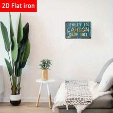 1PC Tin Sign 2D Flat, Empty Egg Carton Drop Box, Funny Farm Sign, Vintage Style, 8x12 Inches/ 20x30 Cm - 彩色 - 查看 7