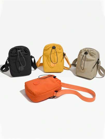 休闲布艺单肩包，男女通用简约斜挎包，户外小背包