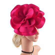 1pc Exaggerated Large Rose Flower Headpiece Fascinator Hat Women Wedding, Tea Party Hair Accessories, Kentucky Derby Bridal Hair Accessories, Luxury Headpieces Yellow Headband Halloween Rave Hair Accessories, Gifts