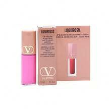 Valentino Liquirosso 2 In 1 Soft Matte Liquid Lipstick & Blush #302R Pink Is Punk - Vibrant Hot Pink, 3.9ml/0.1 Fl.Oz,Travel Size (Mini) - 2支-302R Pink Is Punk-vibrant hot pink3.9ml迷你旅行裝 - 查看 9