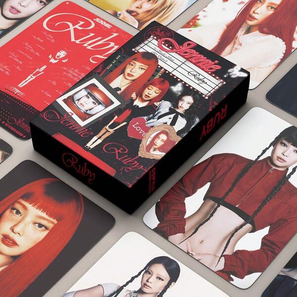 K-POP Karten Korean Wave Gruppe schwarz PPPink!! Jen Nie, JISOO, Lisa! Unterstützungsfoto Karten Aufkleber, doppelseitige holografische Karten, Prominenten LOMO Karten, Geburtstagsgeschenke, Sammlungsgeschenke, Feiertagsgeschenke und Lebensmittelkreisumgebungen