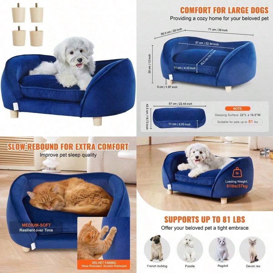Pet Sofa Dog Couch For MediumSized Dogs And Cats Dog Sofa Bed 81 Lbs - as pic - View 1