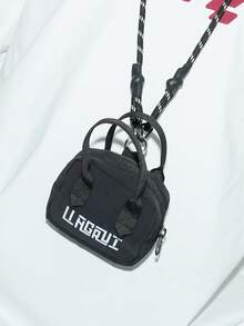 Mini Premium Keychain Earbud Pouch Stylish Lightweight Decorative Small Bag Charm - Black - View 4