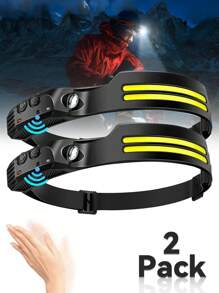 1PC Rechargeable COB Induction Fishing Headlamp, Super Bright LED Flashlight, Large Range Light, Built-In Battery, USB Rechargeable Headlamp, 5 Modes, Suitable For Fishing, Camping, Exploring, Hiking, Outdoor