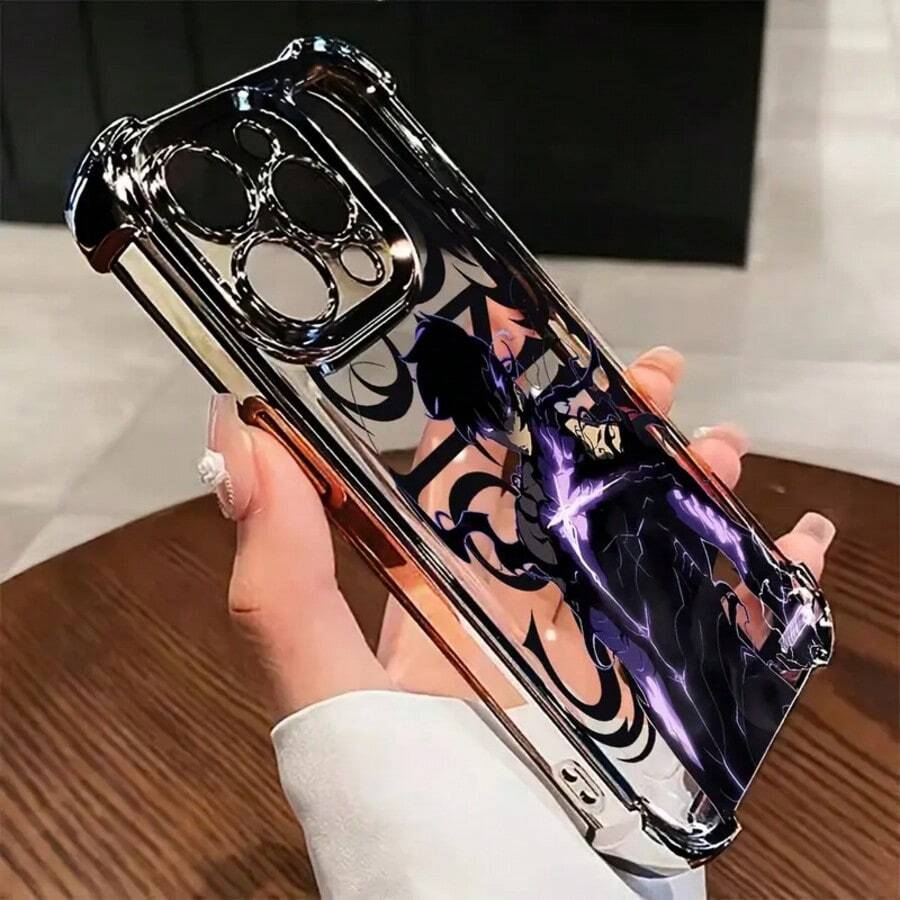 动漫卡通主题保护手机壳适用于 Apple 型号 16、15、14、13、12、11 Pro Max、X、XR、XS Max、8 和 7 Plus，采用透明软背设计，防止损坏防水防震防摔防刮