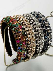 1 pièce Élégant Serre-tête rembourré en velours baroque coréen, Vintage diamant brillant décoré Serre-tête de haute qualité - Convient pour les dames et les filles pour assister à des soirées et des bals, Cadeau de haute qualité exquis pour les amis