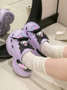 Sanrio 3 piezas Zapatillas perforadas con personajes de Sanrio, zapatos de agua para exteriores para mujeres