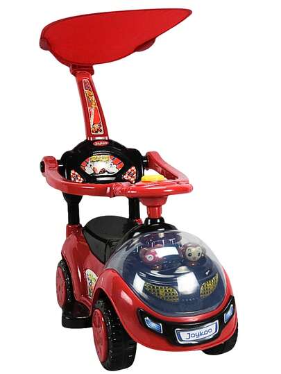 Joykoo Montable Correpasillos para Niños con Luz y Sonido Bastón con Toldo Protector