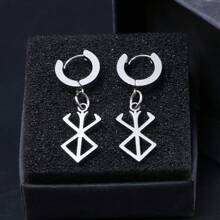 1pc Anime Eclipse Brand Symbol Stainless Steel Earrings, Anime Fan Collection Jewelry Accessories