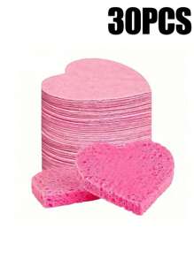 10/20/30/50 Stücke herzförmige komprimierte Gesichts-Reinigungsschwämme, für die Gesichtsreinigung, Massage, Peeling, Gesichtsmaske, Make-up-Entfernung - ultra-weicher exfolierender Make-up-Entferner für tiefe Reinigung, parfümfrei, unisex, Reise-Hautpflege-Grundbedarf, Herzdesign, sanftes Scrub-Material