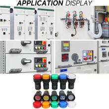 10 interruptores y contactos indicadores LED de 22 mm y 110 V, adecuados para interruptores y contactos de iluminación y señalización en paneles eléctricos.