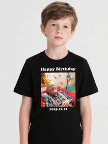 Customized Personalized T-Shirt, Sport T-Shirt, Breathable, A Gift, - Add Images To Design Your Own Personalized Printed T-Shirt - Black - View 2