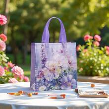 12 قطعة / مجموعة أكياس قماش غير منسوجة بنقوش زهرية، هدايا عيد، حفلات عيد الميلاد، التعبئة والتغليف، حقائب تسوق، أكياس مقاومة للماء