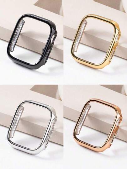 1-Piece Anti Fall Fashionable Leisure Electroplating Protective Case, Compatible With Apple Watch Shell 38/40/41/42/44/45/46/49mm, Compatible With Apple Watch Series Ultra/SE/10/9/8/7/5/4/3/2/1, Smart Watch Accessories