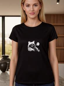 Bruh-Raccoon-Funny-Trash-Panda-Lover-Racoon-Meme-Teens-Slang-T-Shirt - Black - View 6