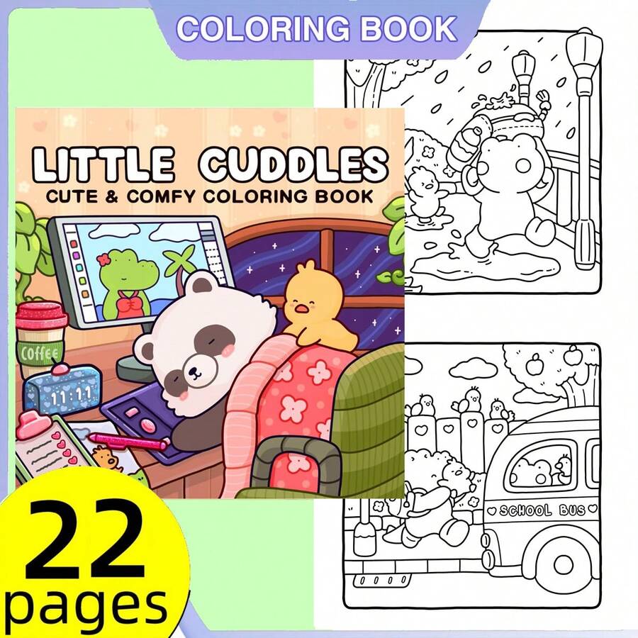 (Una versión deluxe actualizada, papel grueso de 22 páginas, 20 * 20cm) Libro para colorear lindo y cómodo, papel de acuarela, cubierta única, espacio cómodo para colorear, adecuado para que los adultos se relajen cómodamente | Día de San Valentín, Navidad, Halloween, Año Nuevo, Año Nuevo, Cumpleaños y fiestas. El regalo perfecto para todo tipo de festivales, adecuado para amigos, familiares y colegas, libros para colorear, libros, vuelta al colegio, material escolar - Una pieza - Ver 1