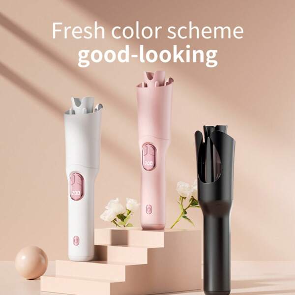 2000mAh Rechargeable Battery 35W Max Portable USB Charging Rotating Curling Iron, Wireless Automatic Hair Curler, 160-200℃ Temperature Control, Anti-Scald, Ideal For Dry Hair, Gift For Long Hair