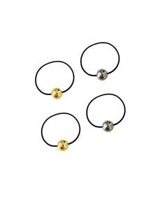 4pcs Women Simple Elegant Niche Design Sense Gold Silver Round Hair Circle Senior Sense Tie Hair Elastic Band New Head Rope High Elasticity Does Not Hurt Hair Rope Ponytail Holders Hair Elastics Hair Rubber Bands Scrunchies, Hair Bobbles