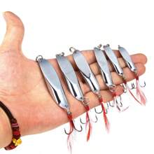 3 Stücke/Set 10g/20g/30g Metalllöffel Köder, drehende glänzende Klinge weicher Köder, schräg geschnittener leuchtender harter Köder für Weitwurfangeln vom Ufer aus