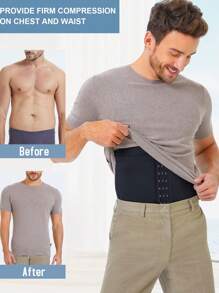 TAILONG Men Body Shaper Slimming Vest Tight Tank Top Compression Shirt Tummy Control Underwear Moobs Binder