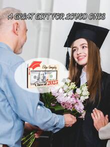 Personnalisation de 2025 Portefeuille de chapeau de graduation en bois, 19x12x1cm, cadeau de graduation, diplômés 2025, cadeau de graduation du lycée, fournitures scolaires