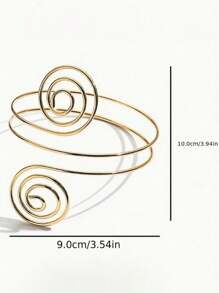 1. Nouveau bracelet à spirale en métal exagéré de style punk, motif spirale rétro européen et américain doré et argenté. Brassard polyvalent et personnalisé pour hommes et femmes