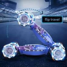 1 Stück Rundum-Gelände-Muster aufladbares RC Transformationsauto mit 2,4G Fernsteuerung, Allradrad, 360° Drift-Rotation, Kletter- und Rennmodi, LED-Beleuchtung & Musik, Mecha-Stil, geeignet für Innen- und Außenbereich