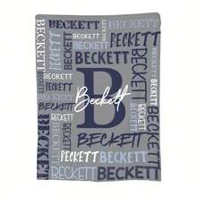 1pc Personalized Flannel Blanket - Soft Plush Blanket With Customizable Name, Suitable For Couples, Pets - Valentine's Day, Christmas, Birthday (Anniversary) Gift - Warm Sofa/Bed Blanket In Multiple Colors - Multicolor - View 3