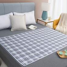 1pc Waterproof Reusable Bedwetting Pad, Washable For Menstrual Period Or Incontinence, Small Size Mattress Protector - Blue - View 4