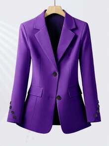 Women's Elegant Lightweight Commuting Single Button Blazer
